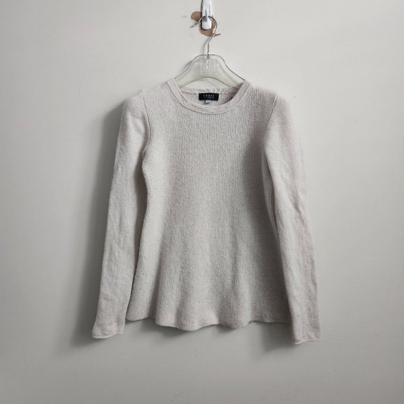 *SOLD* FORTE Cashmere | 100% Cashmere sweater neutral oatmeal sz S - Picture 6 of 7